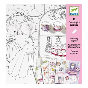 Набор для творчества - Секретики Полли, 4 раскраски с объемными деталями (Djeco, 09633k)